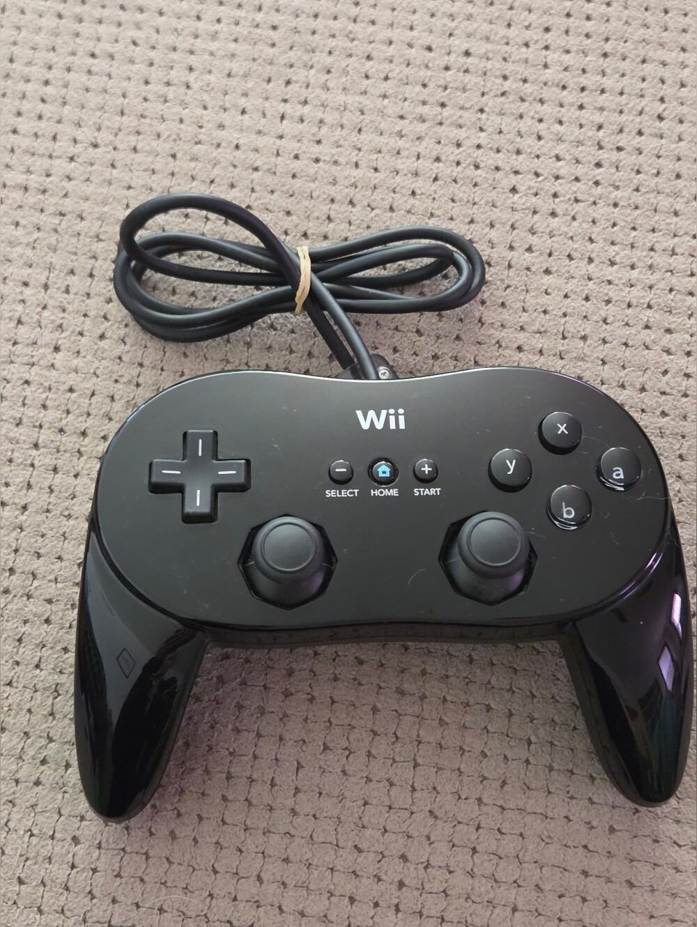 Official Nintendo Wii Pro Controller Classic Black RVL-005 OEM TESTED
